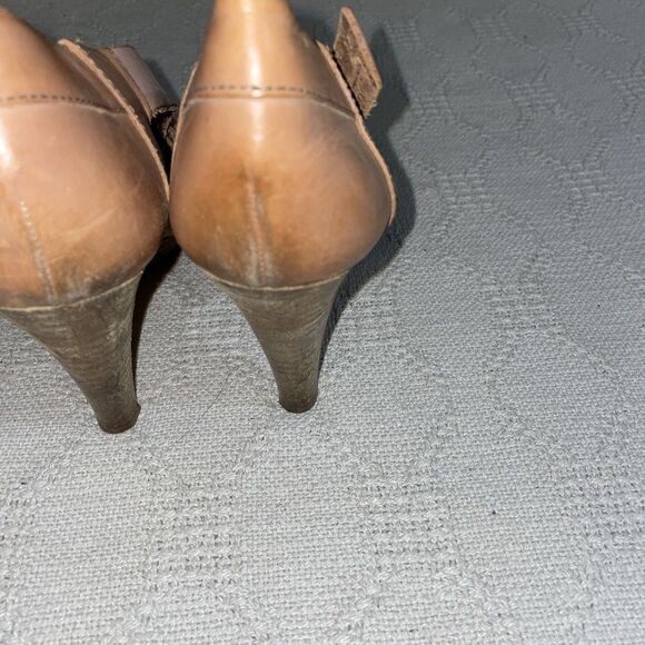 J. Crew Italy Women’s Weave Toe Heels Size 9 M Beige Leather Going Out Party - Picture 12 of 12